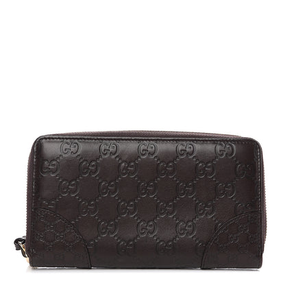 Gucci Guccissima Signature Microguccissima Bree Zip Around Wallet Chocolate 1 of 8