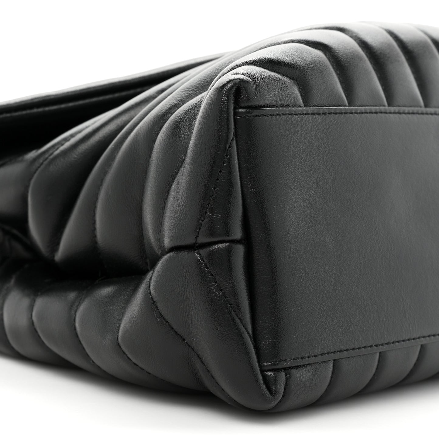 Calfskin Y Quilted Monogram Medium Loulou Chain Satchel Black