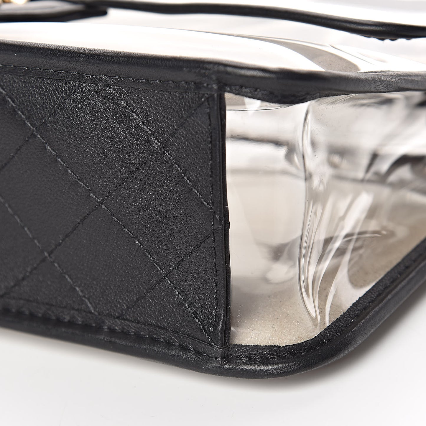 Lambskin PVC Medium Coco Sand Flap Black