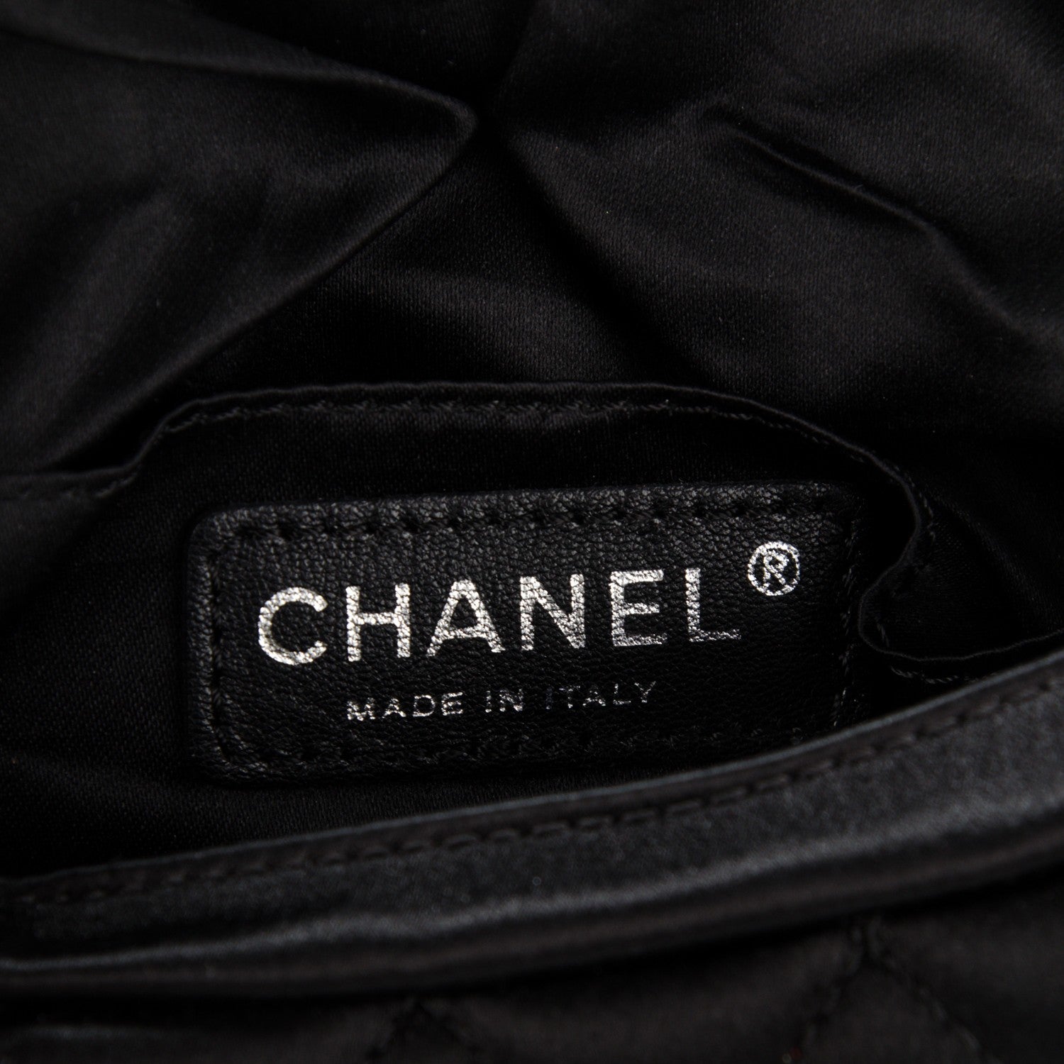 Chanel Satin Quilted Flap Clutch Black 6 of 7