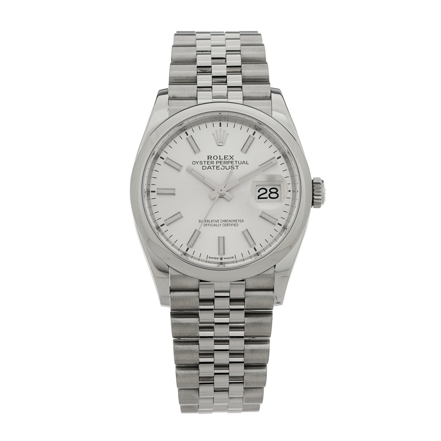 Rolex Stainless Steel 36mm Oyster Perpetual Datejust Watch Silver 126200 1 of 5
