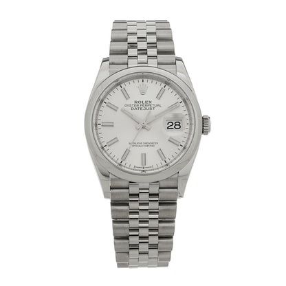 Rolex Stainless Steel 36mm Oyster Perpetual Datejust Watch Silver 126200 1 of 5