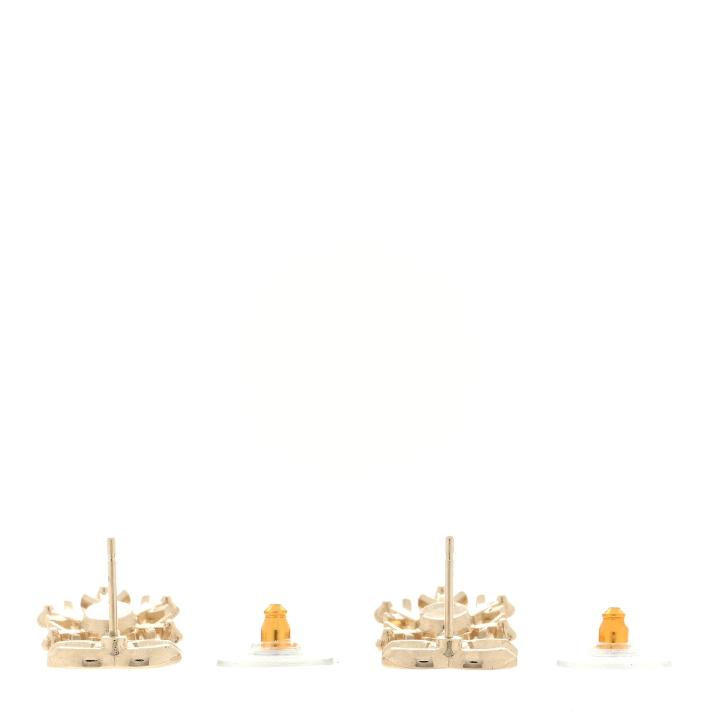 Crystal Snowflake CC Drop Earrings Gold
