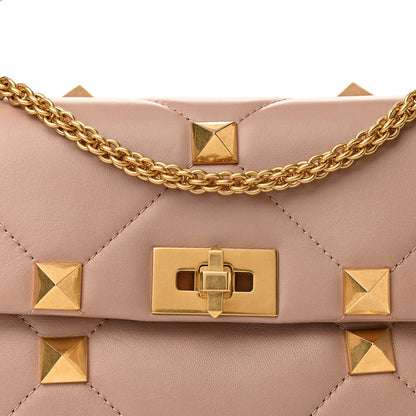 Valentino Garavani Nappa Large Roman Stud Shoulder Bag Rose Cannelle 7 of 9