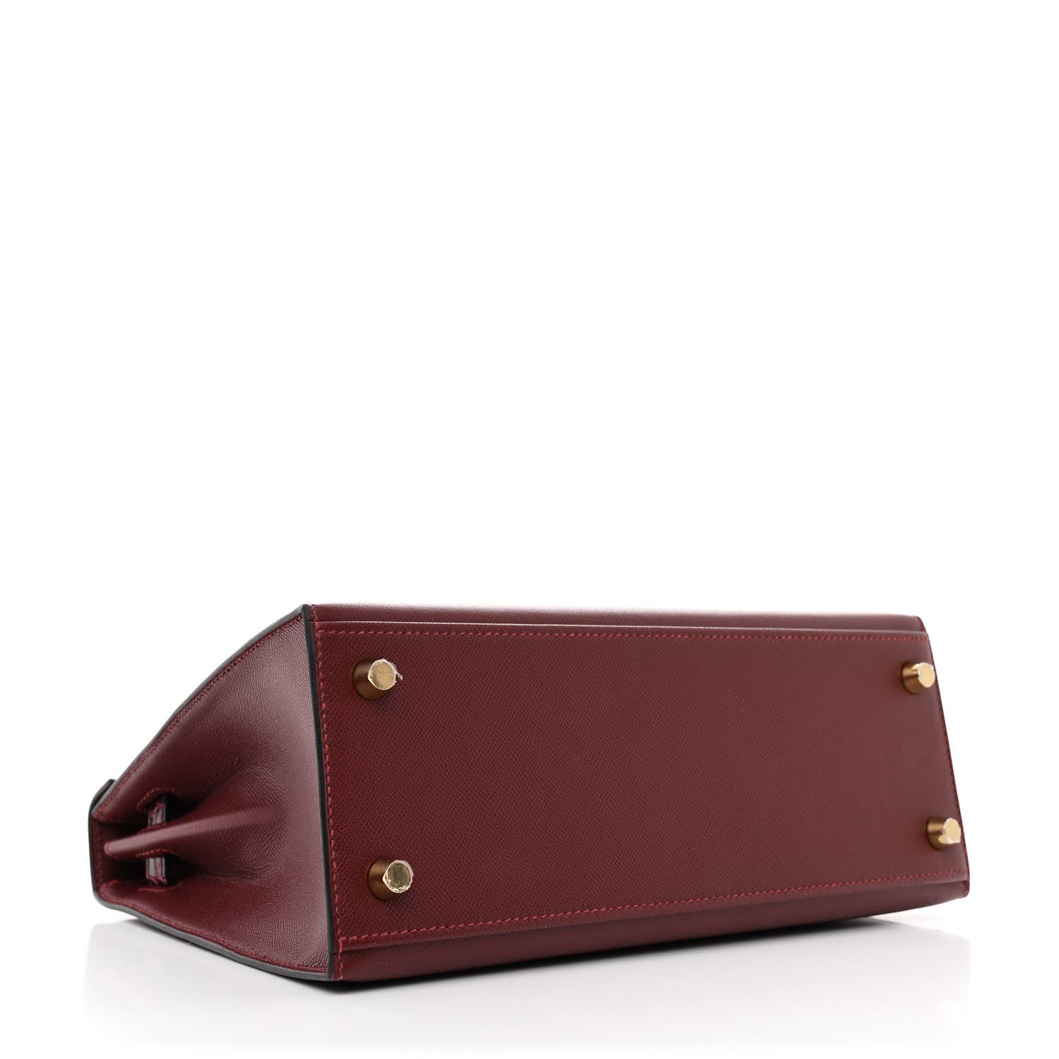 Hermes Madame Calfskin Shiny Alligator Kelly Sellier Touch 25 Rouge H 4 of 12