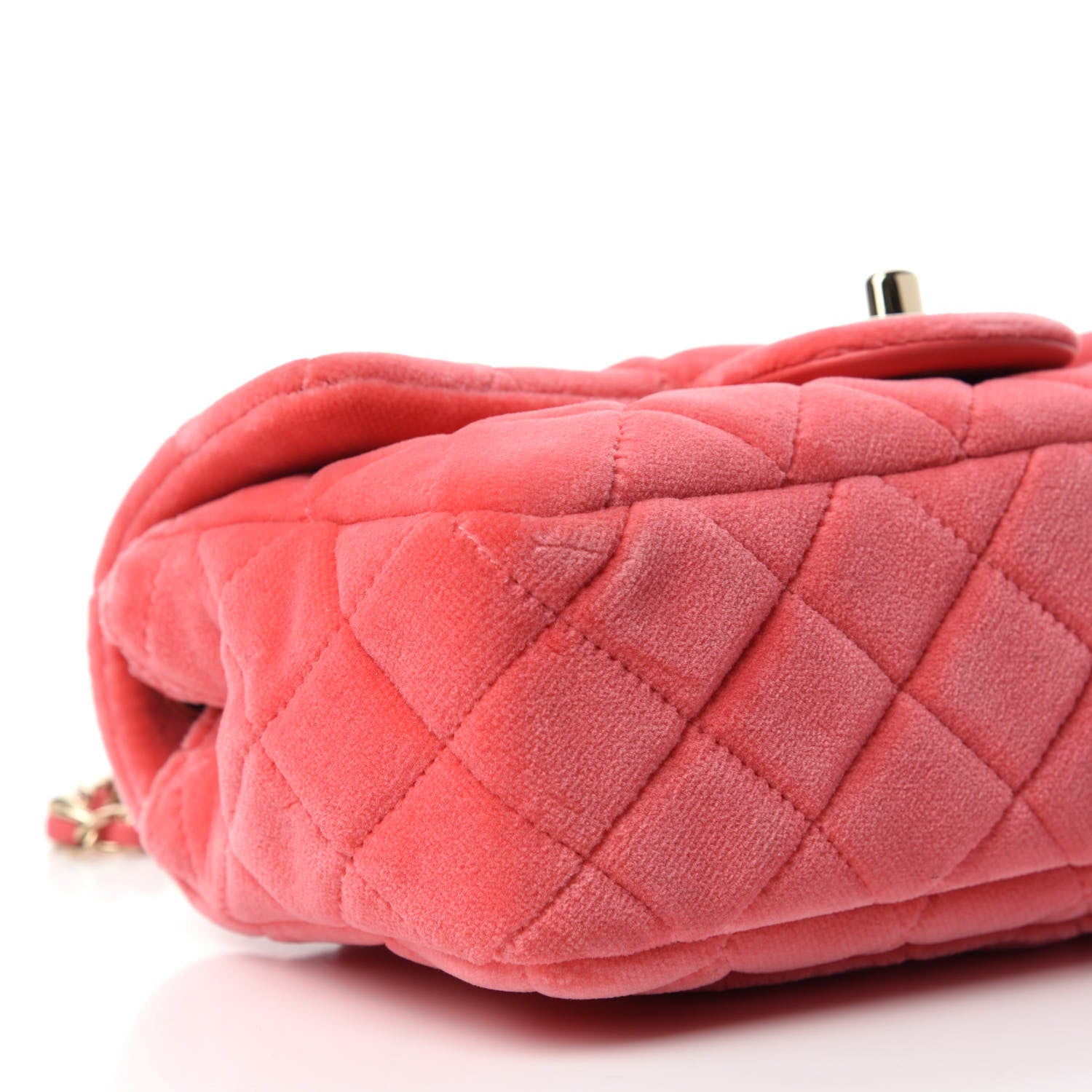 Chanel Velvet Quilted Mini Rectangular Pearl Crush Flap Pink 6 of 10