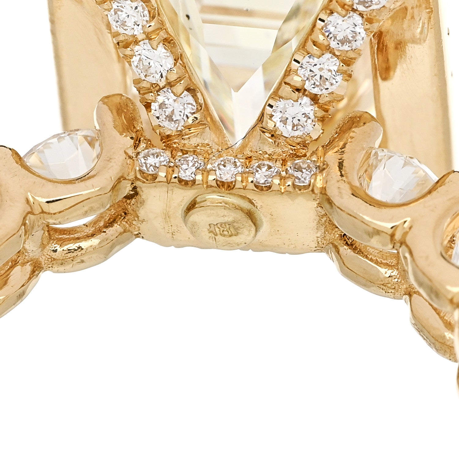 Parker & West by FASHIONPHILE 18K Yellow Gold Diamond 4.94ct Emerald Cut Halo Engagement Ring 51 5.75 8 of 9
