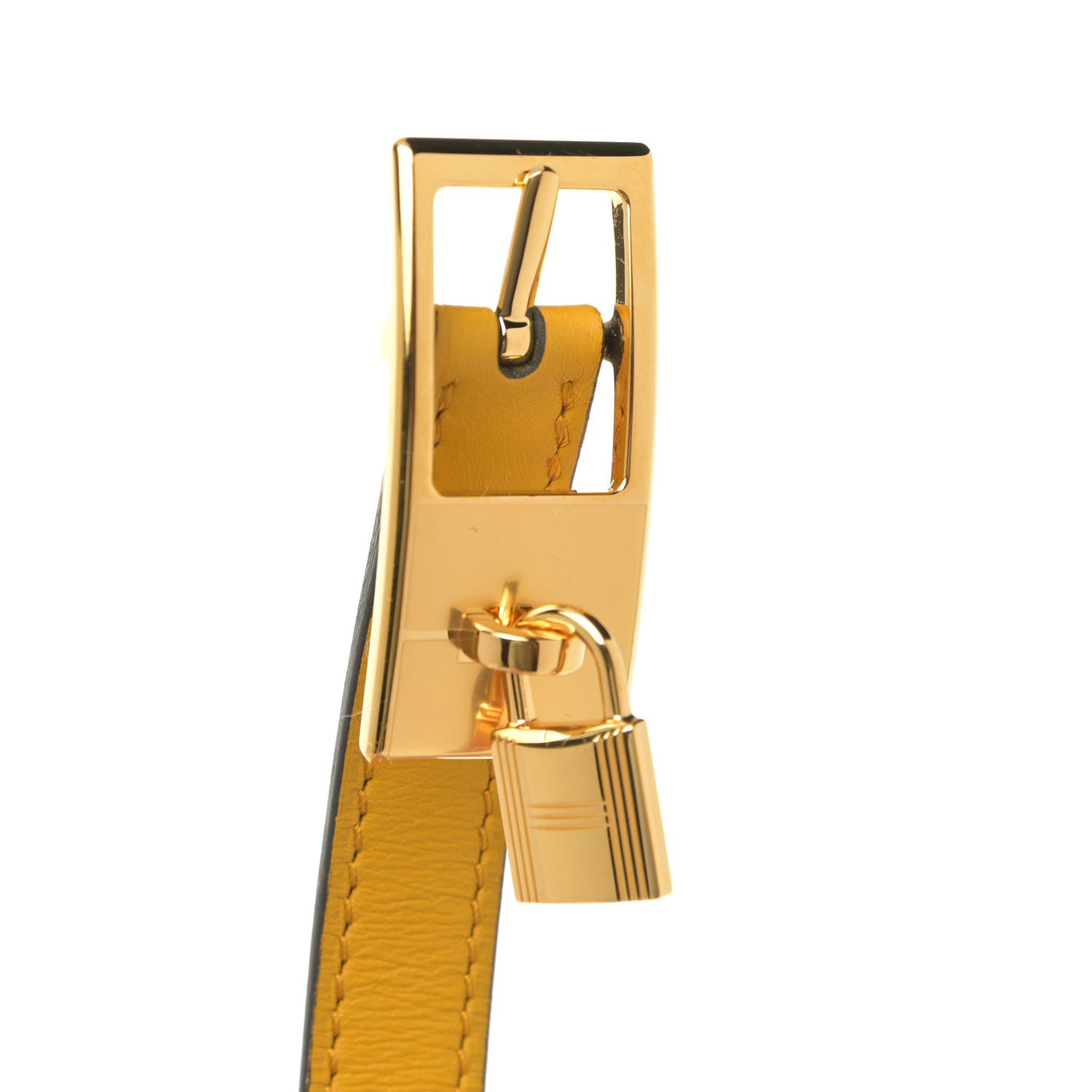 Hermes Epsom Swift 13mm Lucky 15 Belt 80 Jaune Ambre Bleu Saphir 3 of 9
