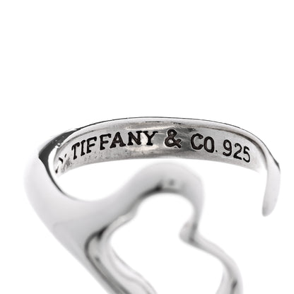 Tiffany Sterling Silver Elsa Peretti Open Heart Ring 52 6 4 of 5