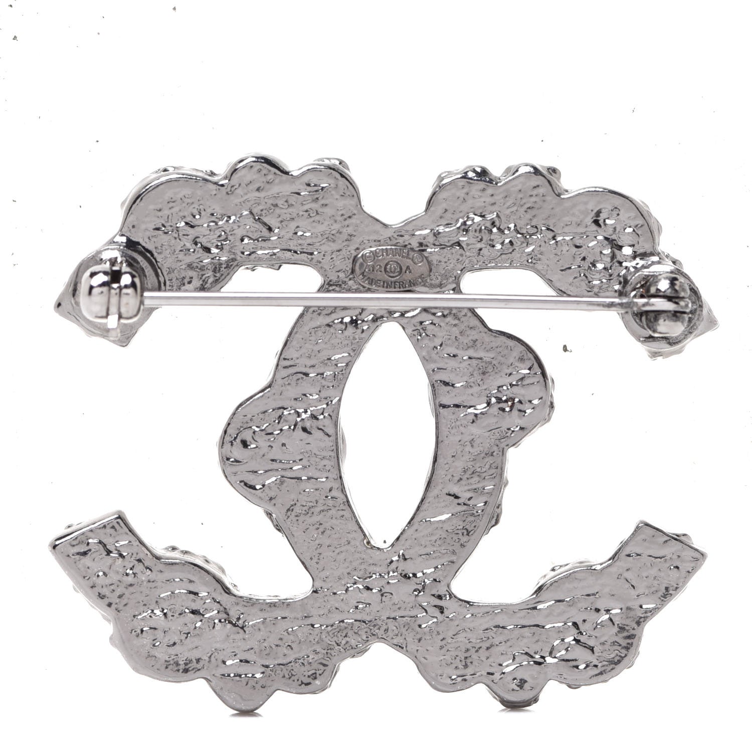 Chanel Ruthenium Crystal CC Brooch 3 of 4