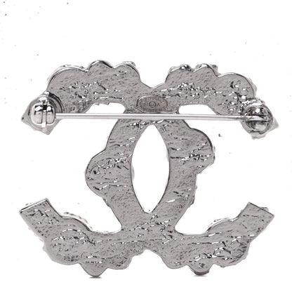 Chanel Ruthenium Crystal CC Brooch 3 of 4