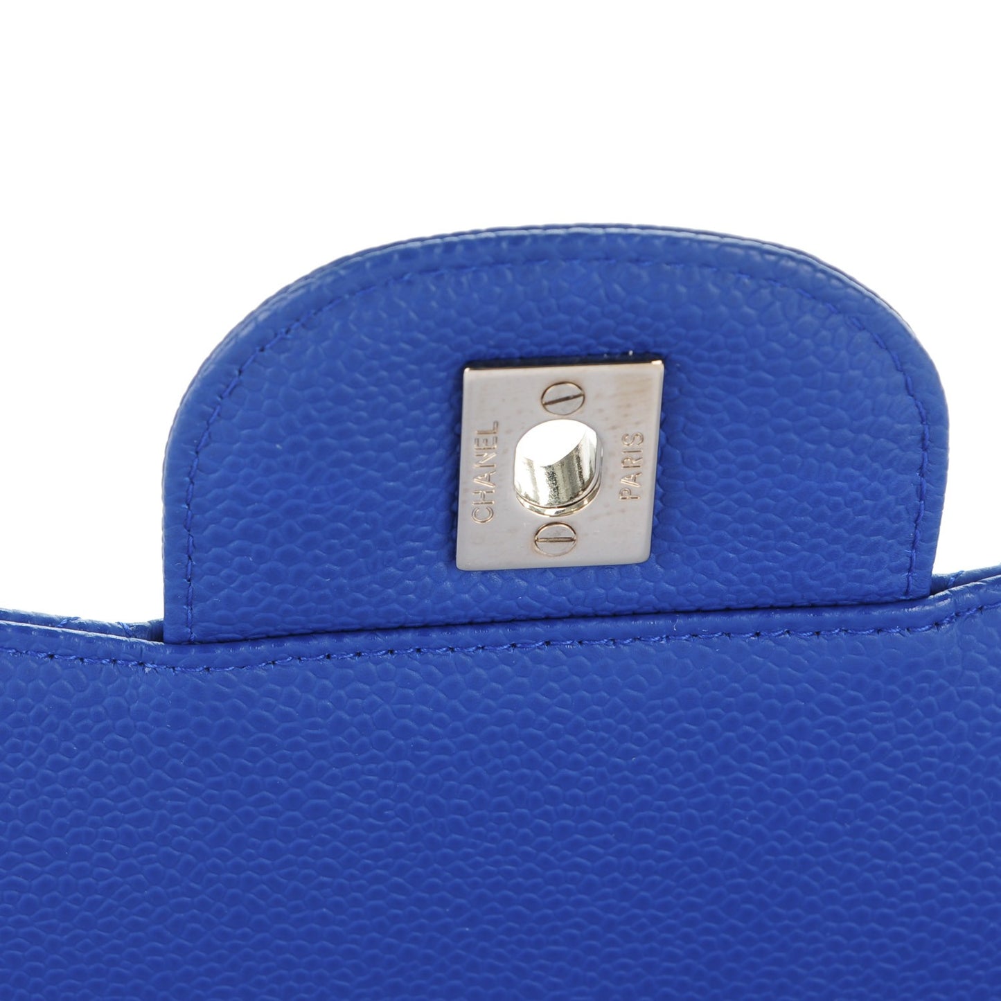 Caviar Quilted Jumbo Single Flap Dark Blue