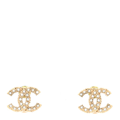 Chanel Crystal CC Earrings Gold 1 of 5