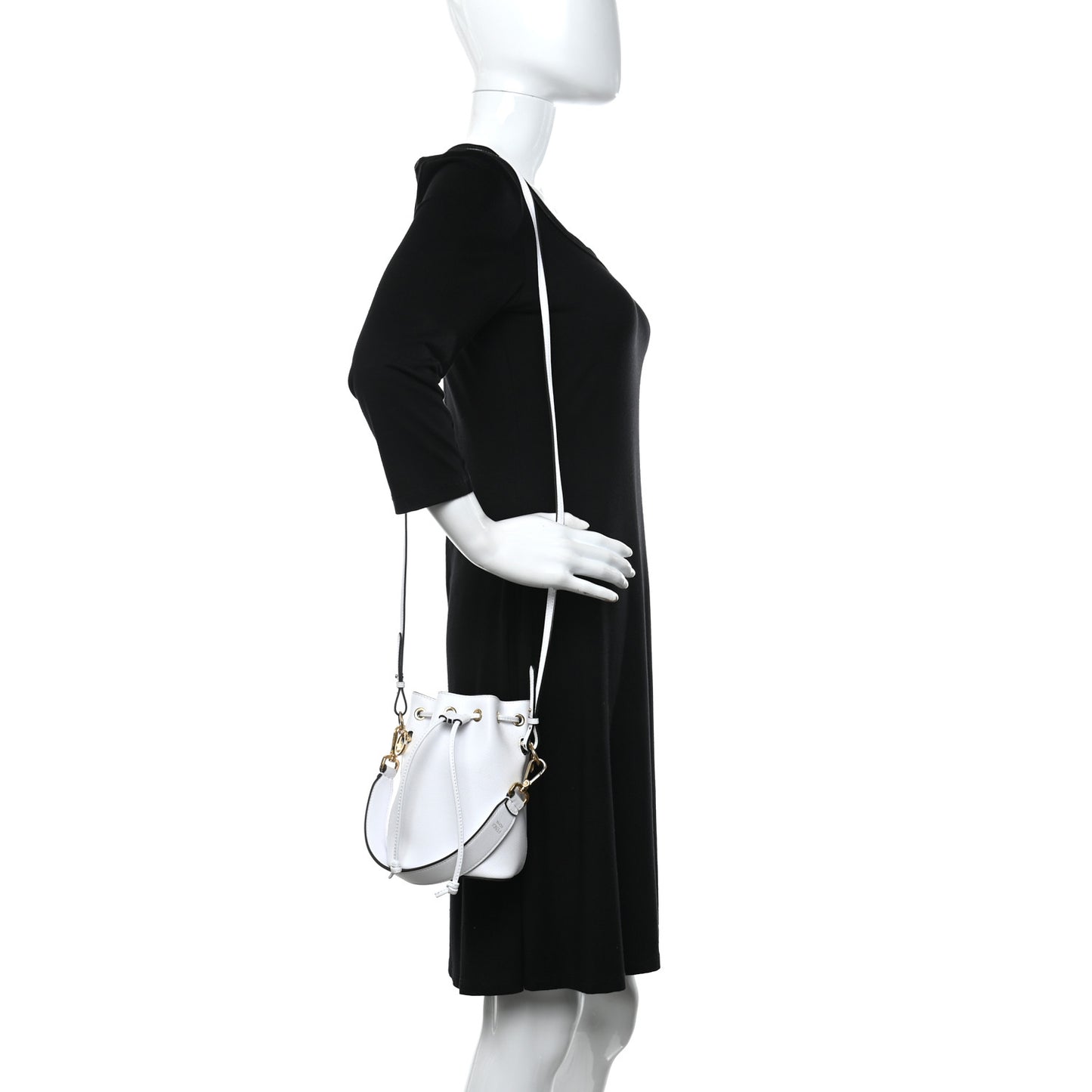 Vitello Cruise F is Fendi Mini Mon Tresor Bucket Bag Optical White
