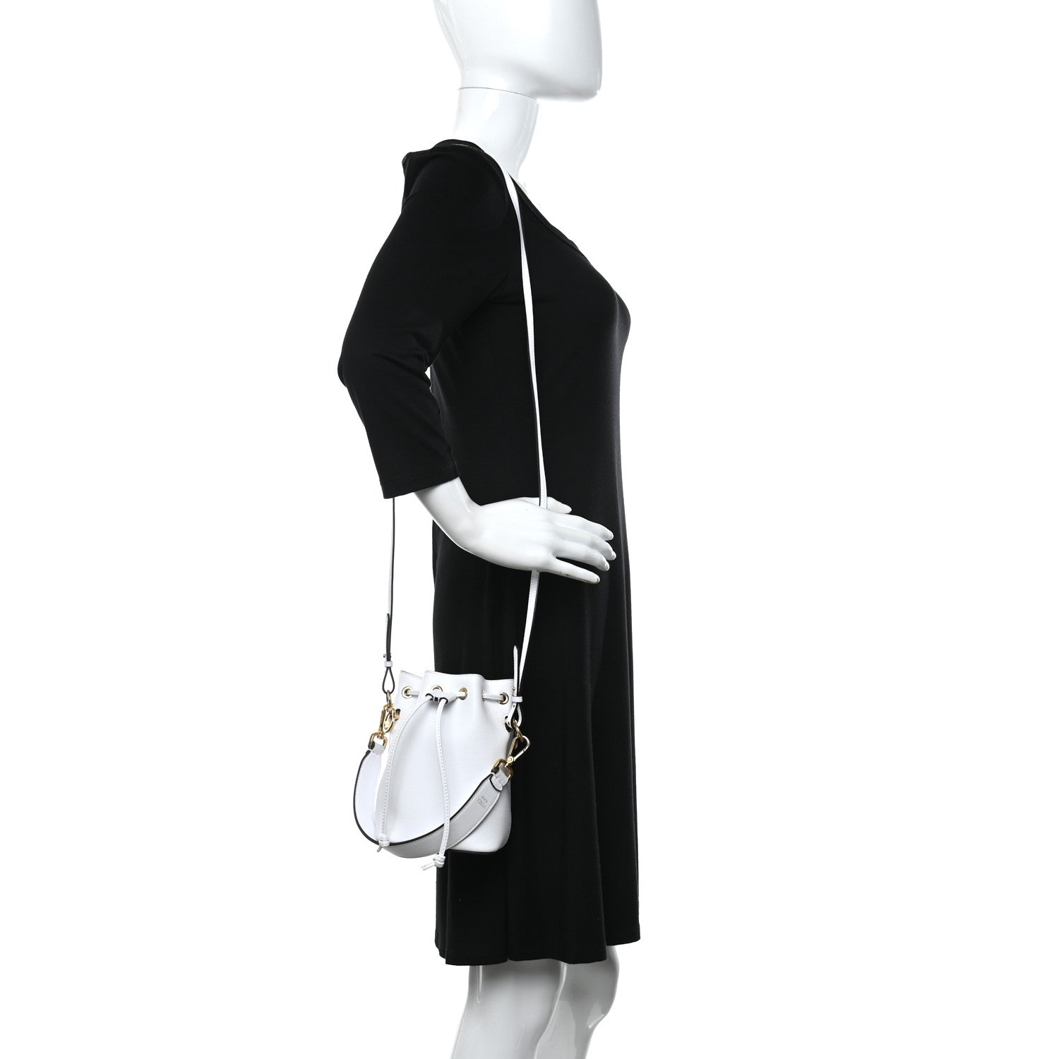 Fendi Vitello Cruise F is Fendi Mini Mon Tresor Bucket Bag Optical White 2 of 13