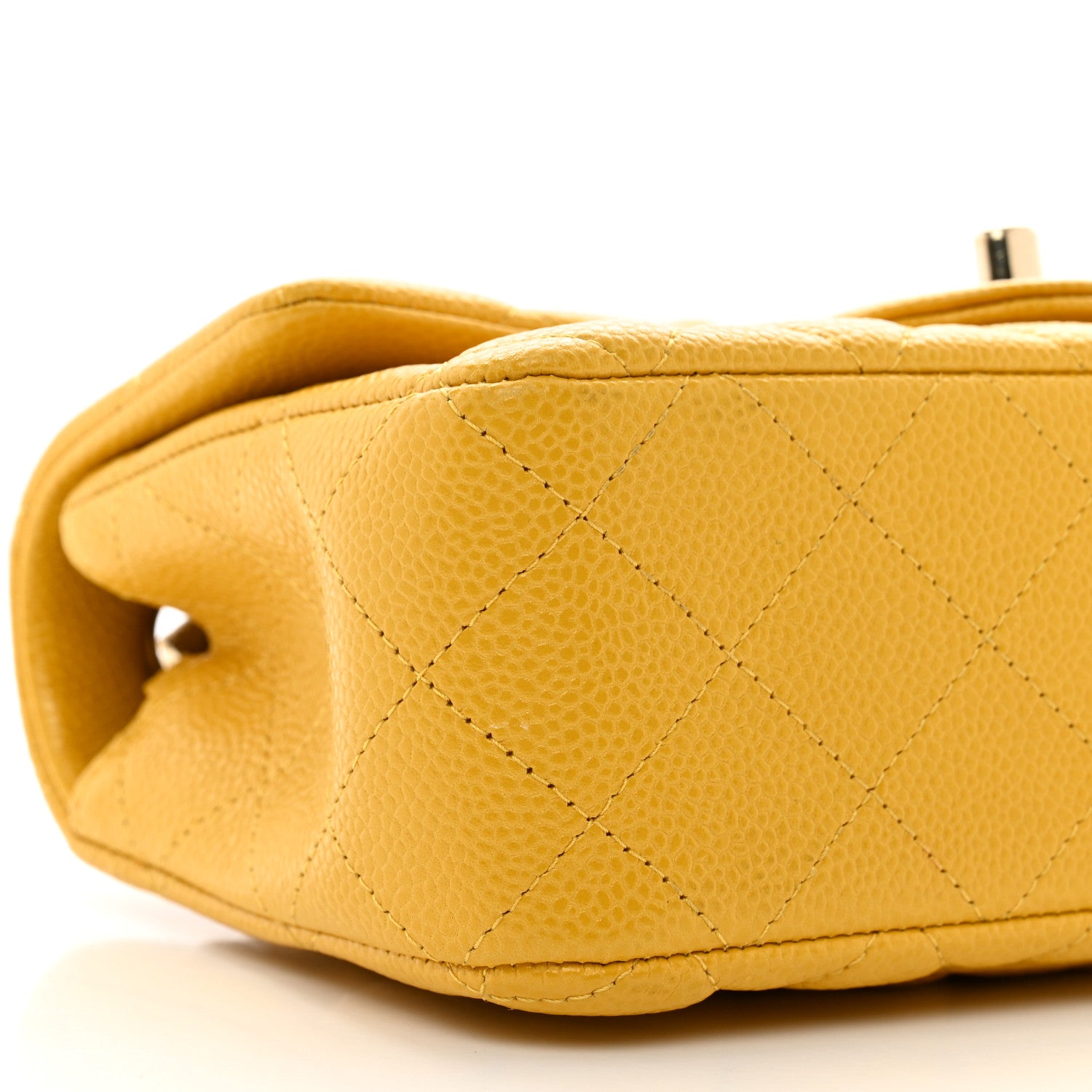 Chanel Caviar Quilted Mini Rectangular Flap Yellow 9 of 11