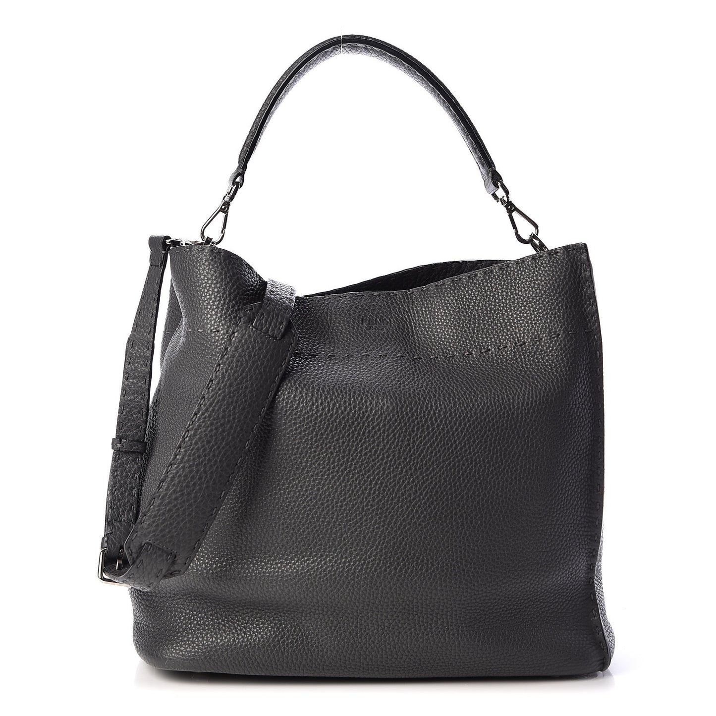 Cuoio Romano Selleria Large Anna Bucket Bag Asfalto