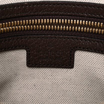 Gucci Monogram Jumbo GG Textured Dollar Calfskin Web Messenger Shoulder Bag Camel Ebony New Acero 6 of 16