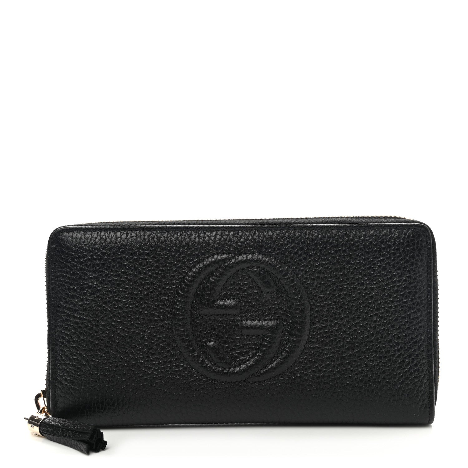 Gucci Pebbled Calfskin Soho Zip Around Wallet Black 1 of 8