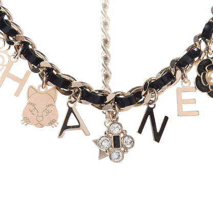 Chanel Lambskin Crystal CC Logo Charming Choker Gold Black 4 of 6