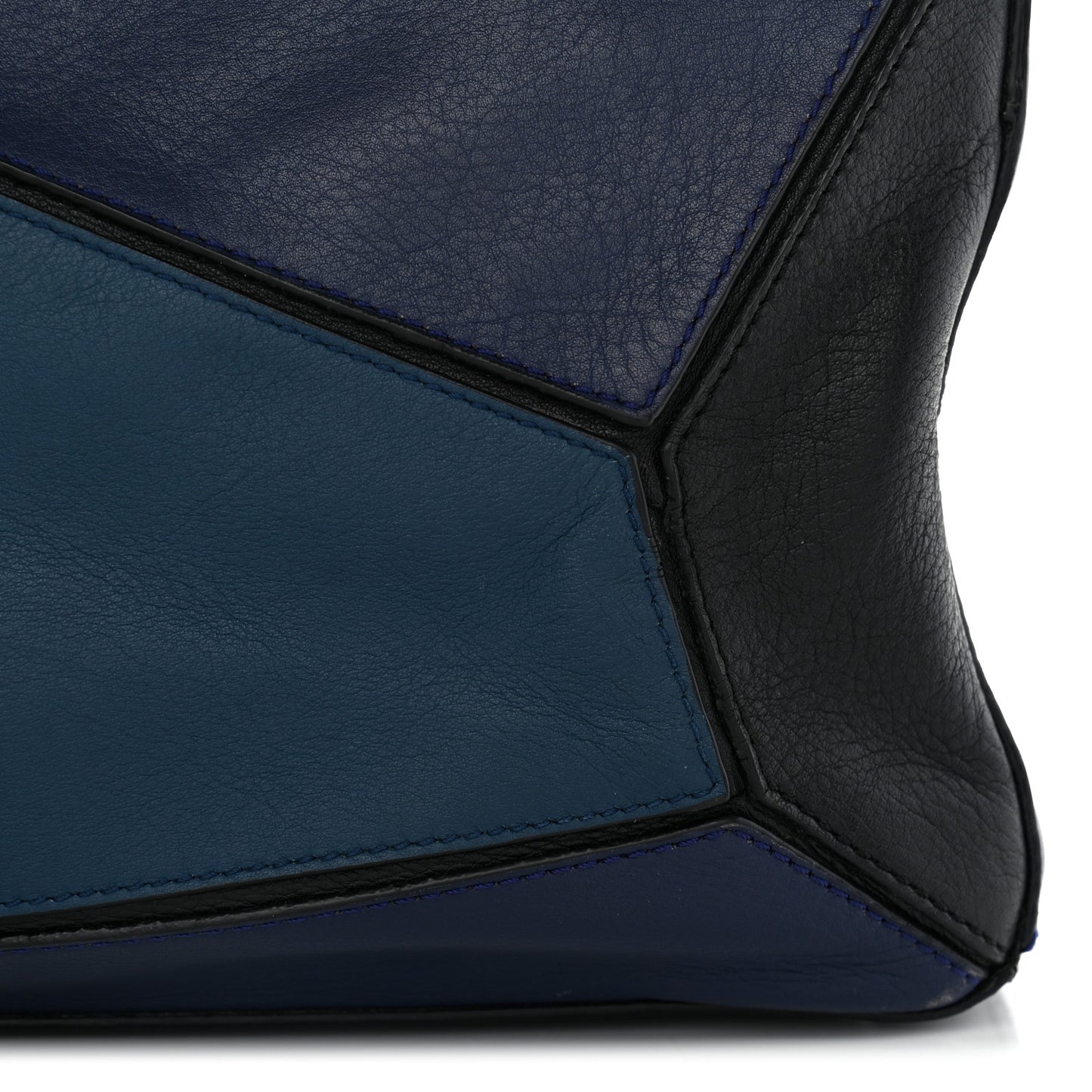 Calfskin XL Puzzle Bag Blue Black