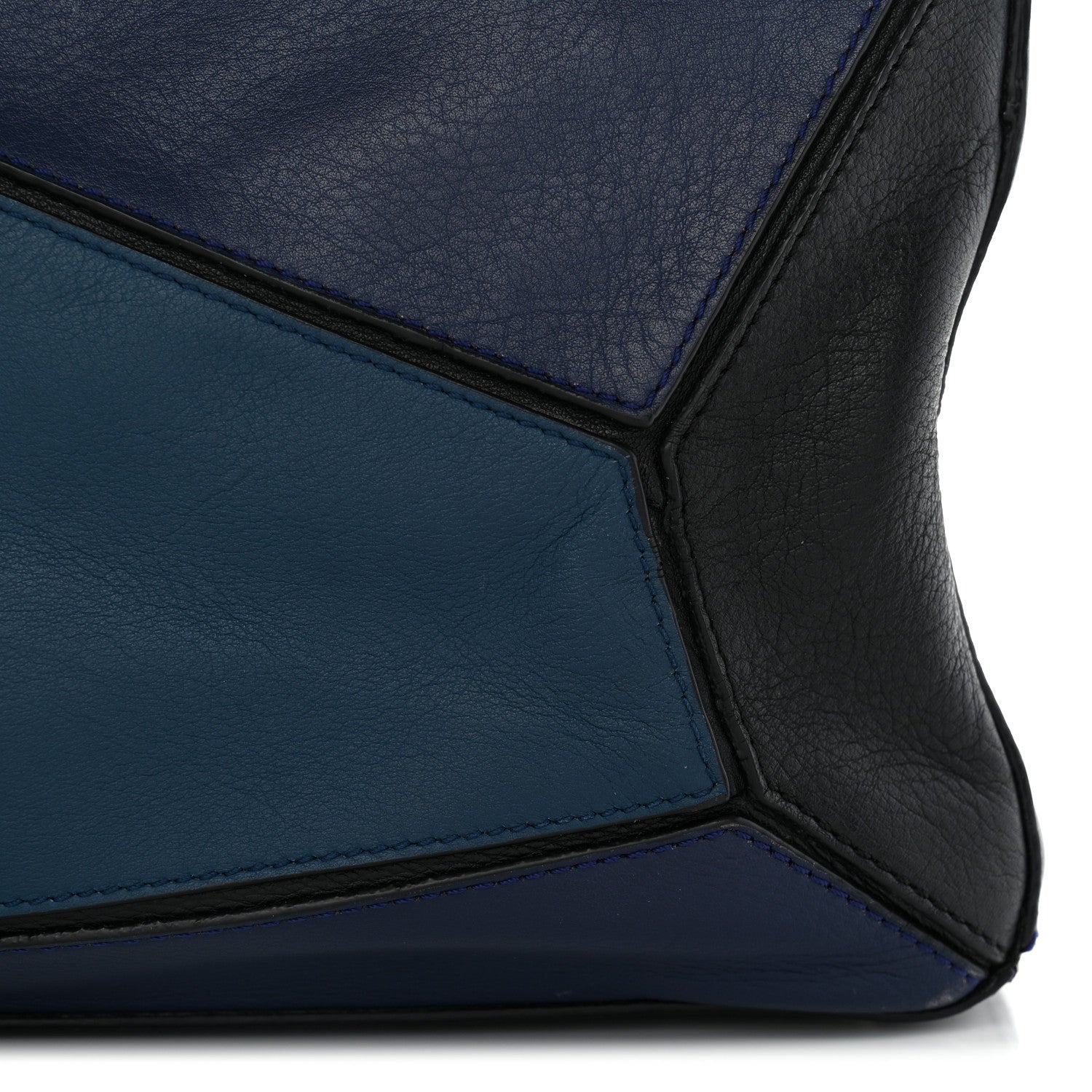 Loewe Calfskin XL Puzzle Bag Blue Black 12 of 14