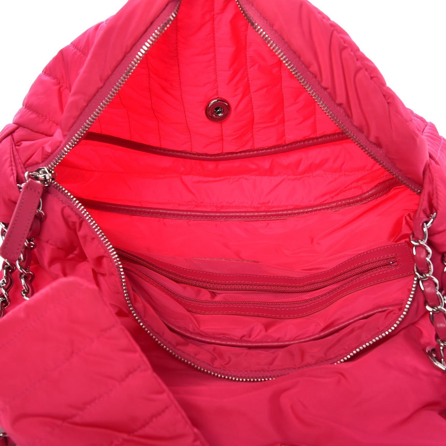 Nylon Vertical Quilted Jumbo Flap Pink