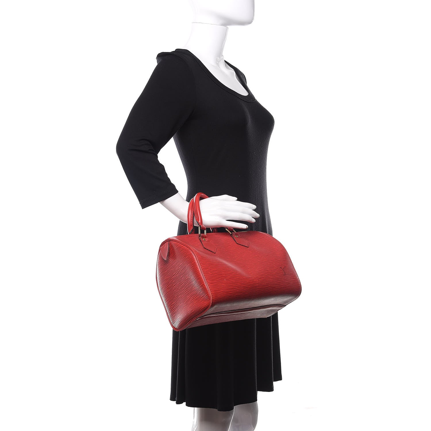 Louis Vuitton Epi Speedy 25 Castillan Red 2 of 12