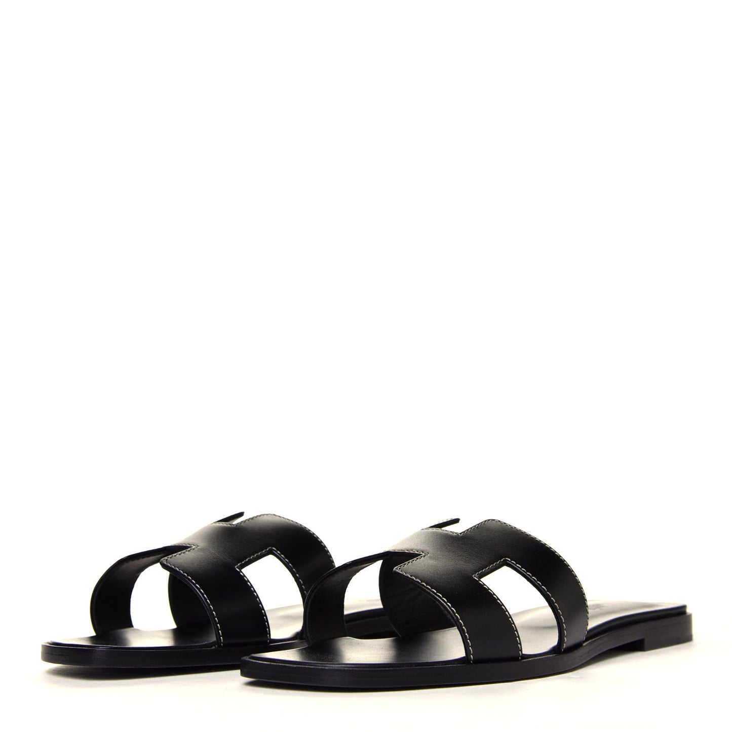 Box Calfskin Oran Sandals 39 Black