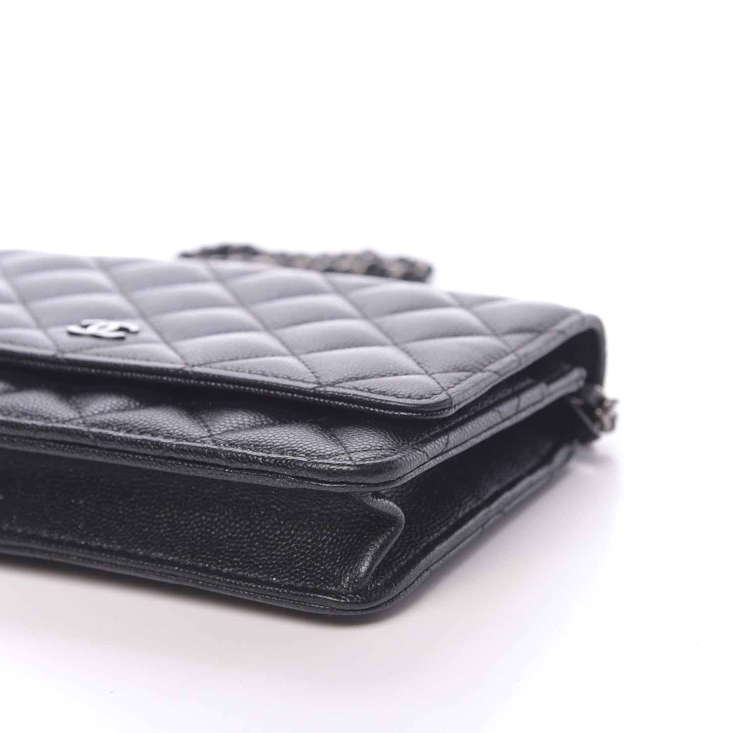 Chanel Iridescent Caviar Quilted Wallet On Chain WOC Black 10 of 12