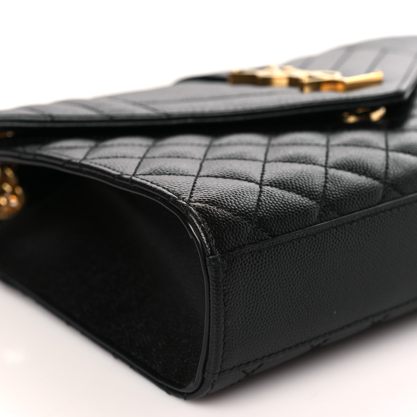 Grain De Poudre Textured Mixed Matelasse Triquilt Medium Monogram Satchel Black