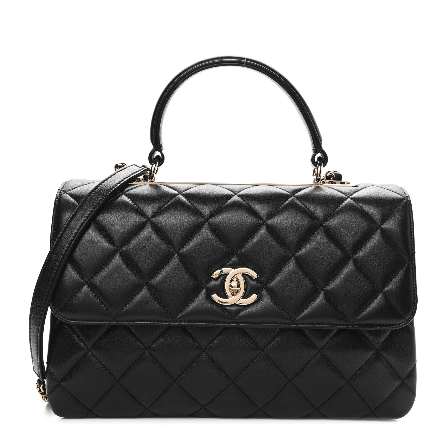 Chanel Lambskin Quilted Medium Trendy CC Flap Dual Handle Bag Black 1 of 9