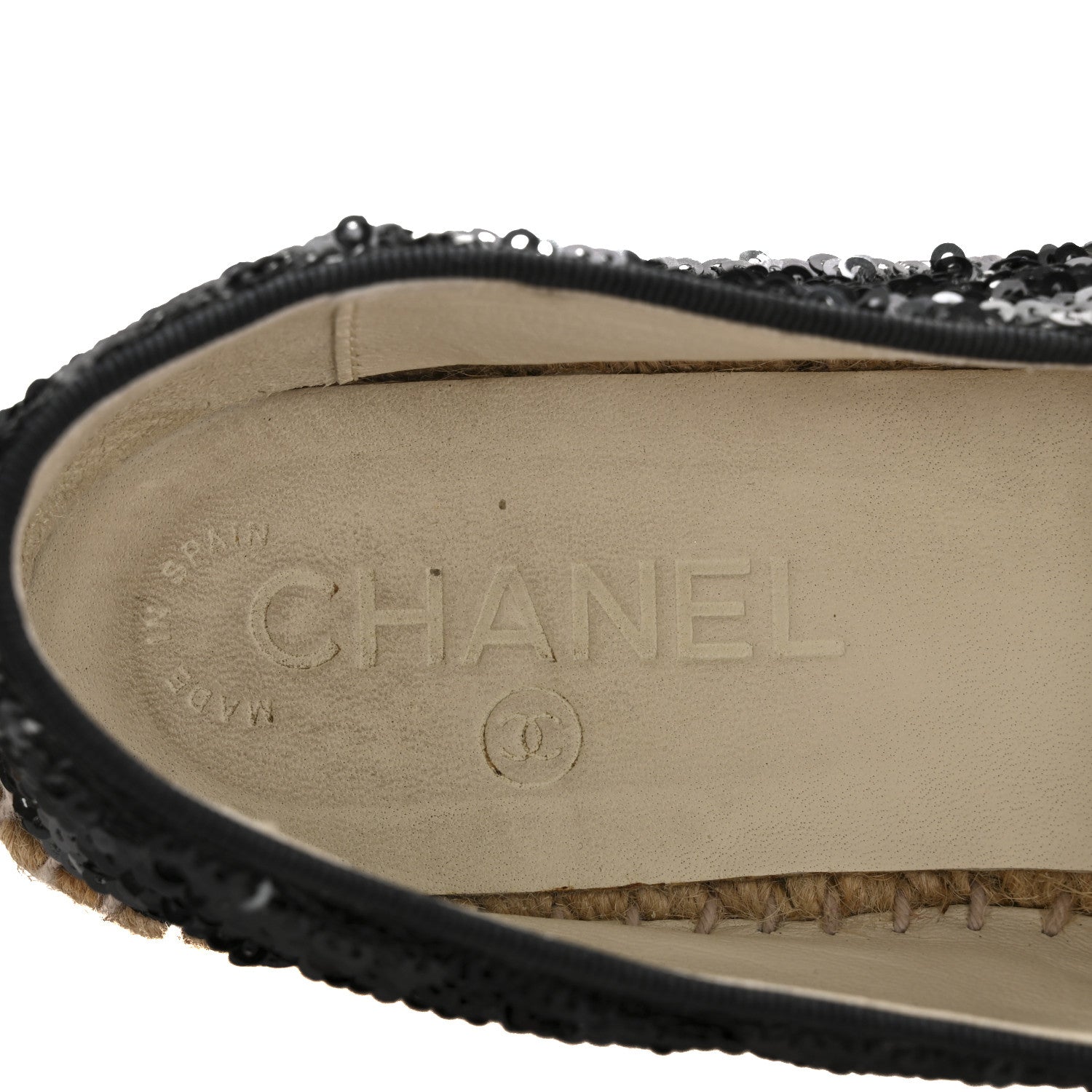 Chanel Patent Sequin CC Espadrilles 37 Black 16 of 18