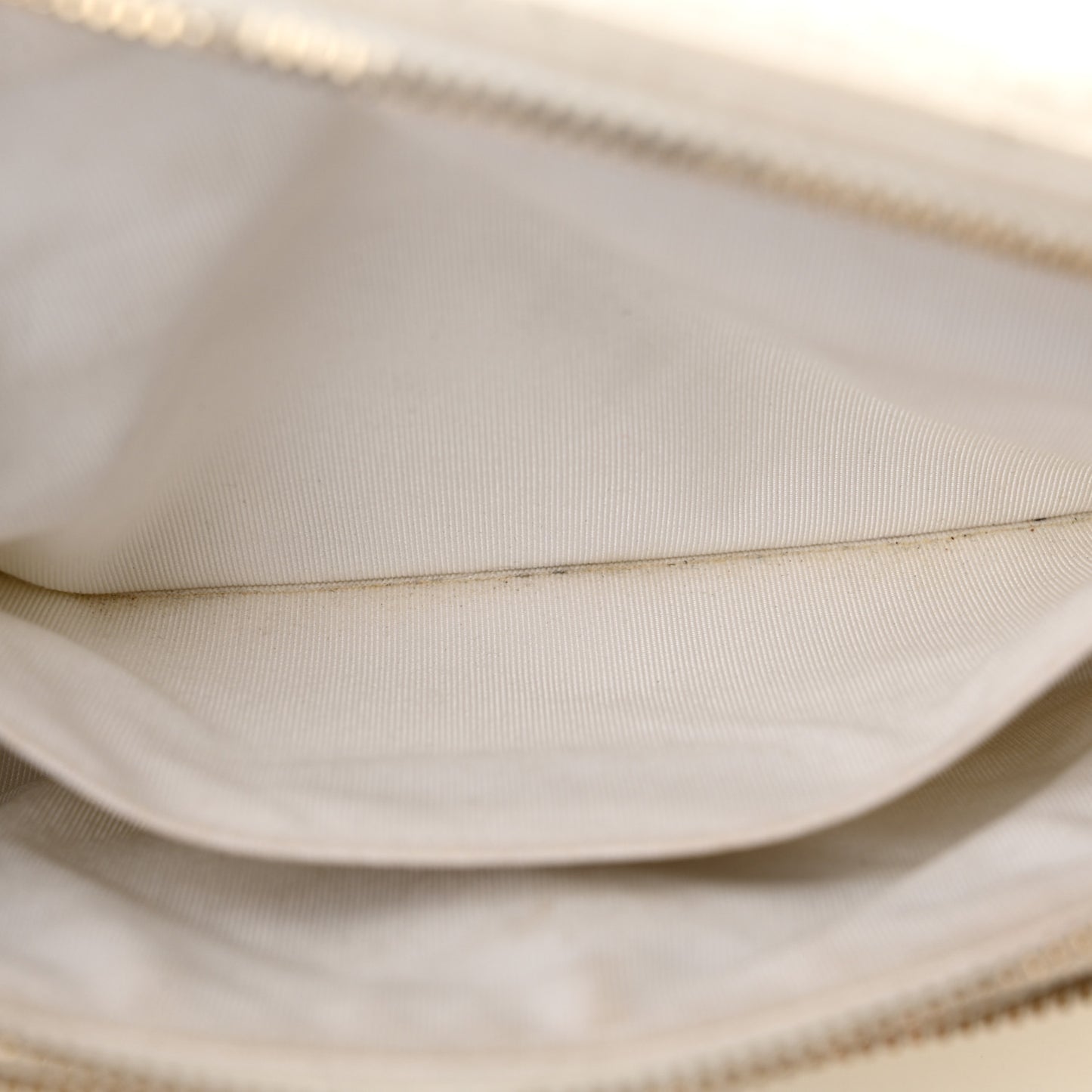 Aged Calfskin Quilted Waist Bag With Coin Purse White