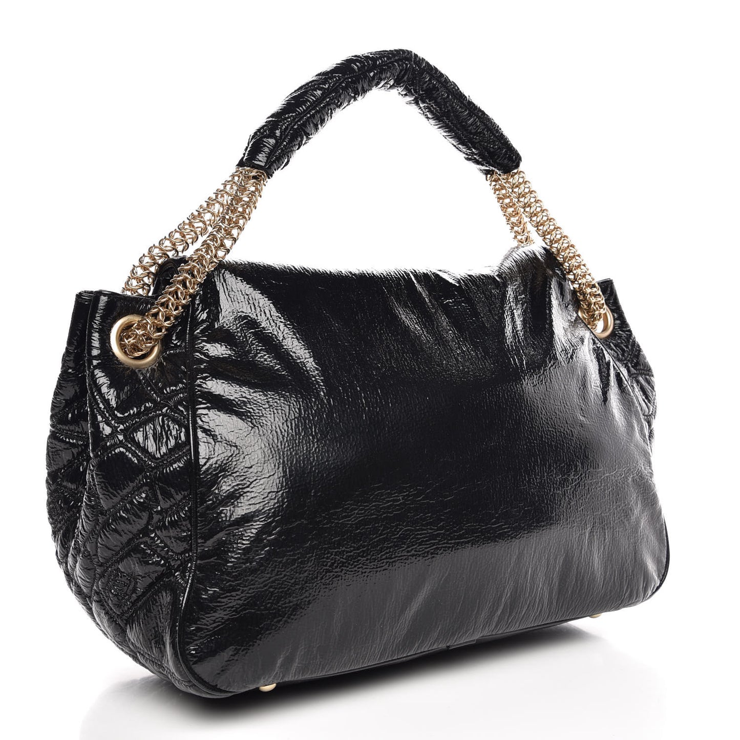 Vinyl Rodeo Accordion Flap Bag Black