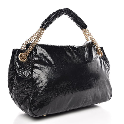 Chanel Vinyl Rodeo Accordion Flap Bag Black 3 of 7