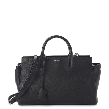 Saint Laurent Grained Calfskin Small Cabas Rive Gauche Black 1 of 12
