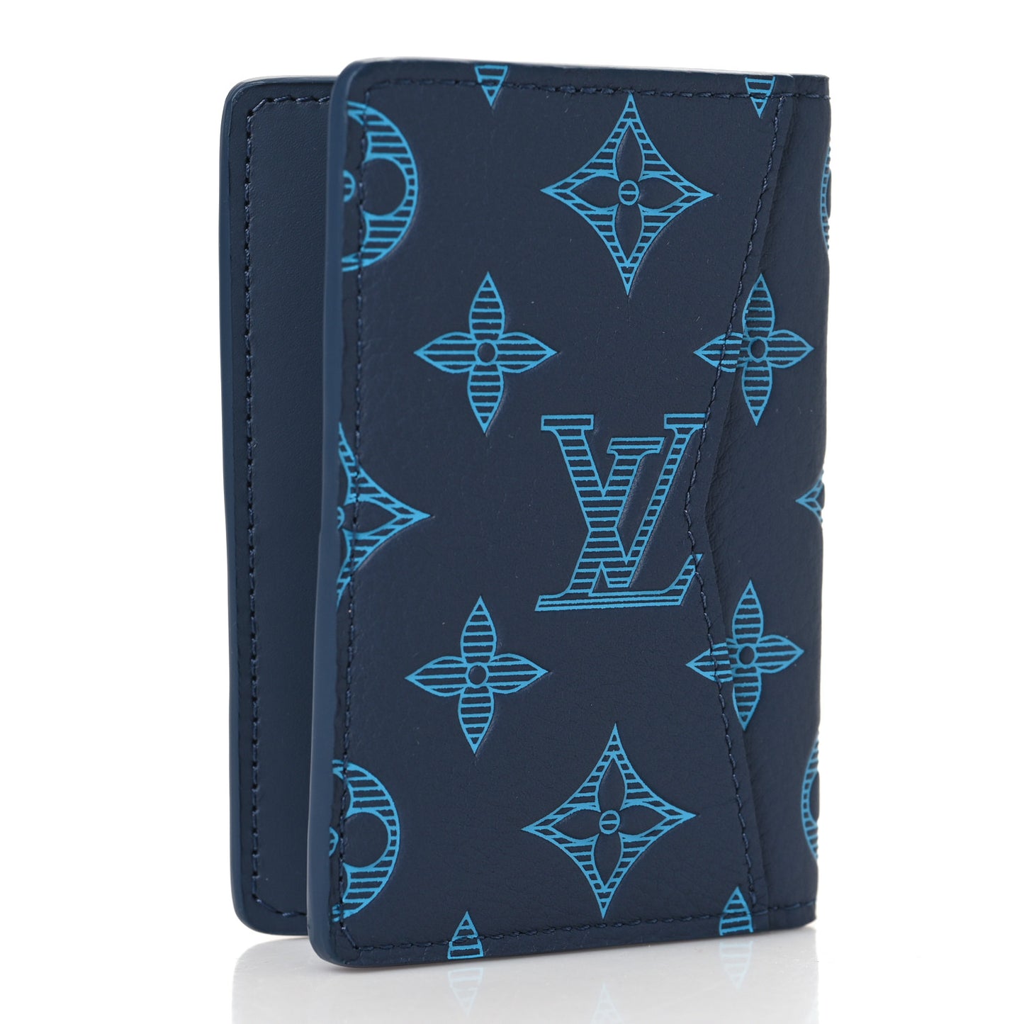Calfskin Monogram Shadow Pocket Organizer Blue
