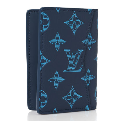 Louis Vuitton Calfskin Monogram Shadow Pocket Organizer Blue 3 of 7