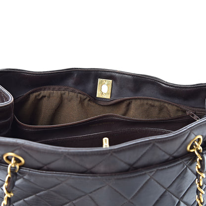 Chanel Lambskin Quilted Tote Brown 13 of 16