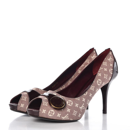 Louis Vuitton Monogram Idylle Judy Open Toe Pumps 38.5 Sepia 3 of 11