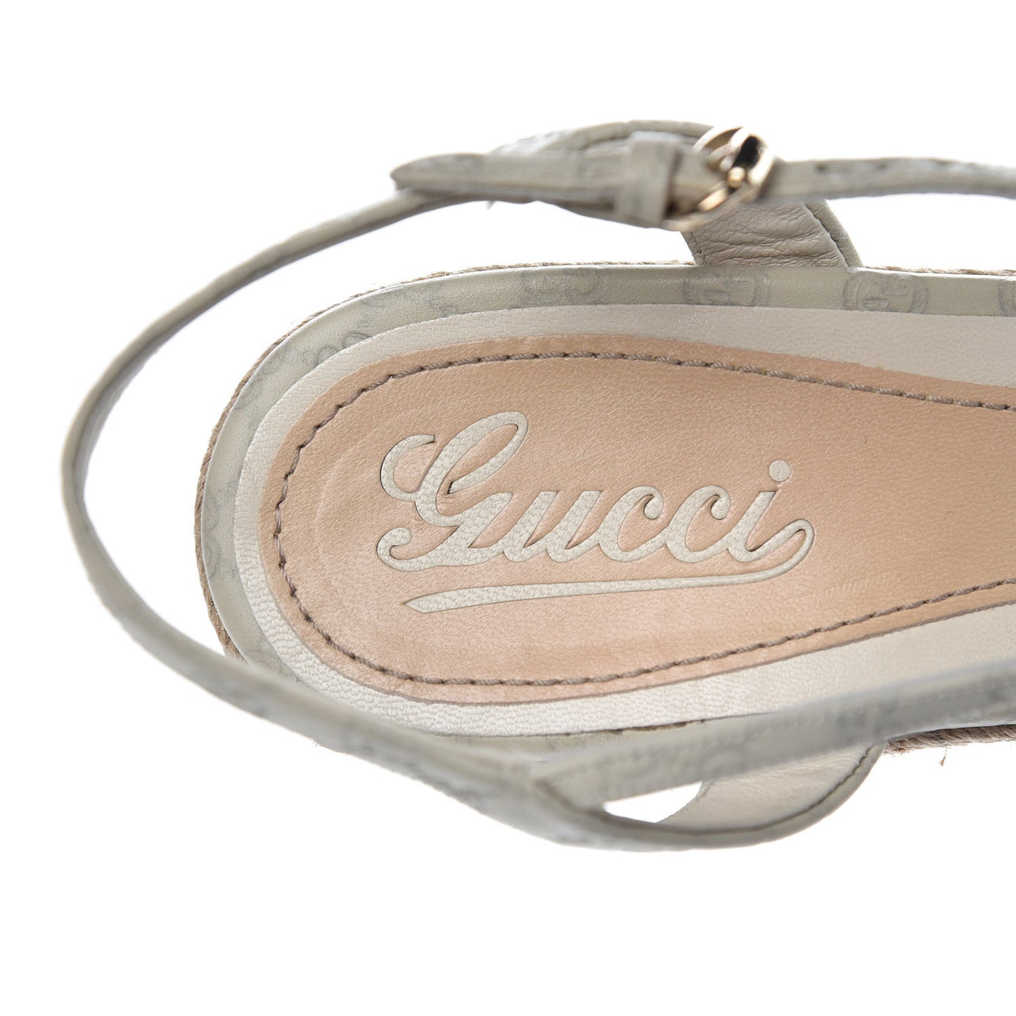 Microguccissima Penelope Espadrille Wedge 41.5 Off White