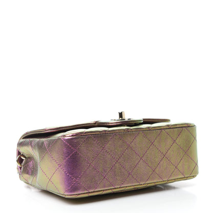 Chanel Iridescent Lambskin Quilted Mini Rectangular Flap Purple 4 of 11