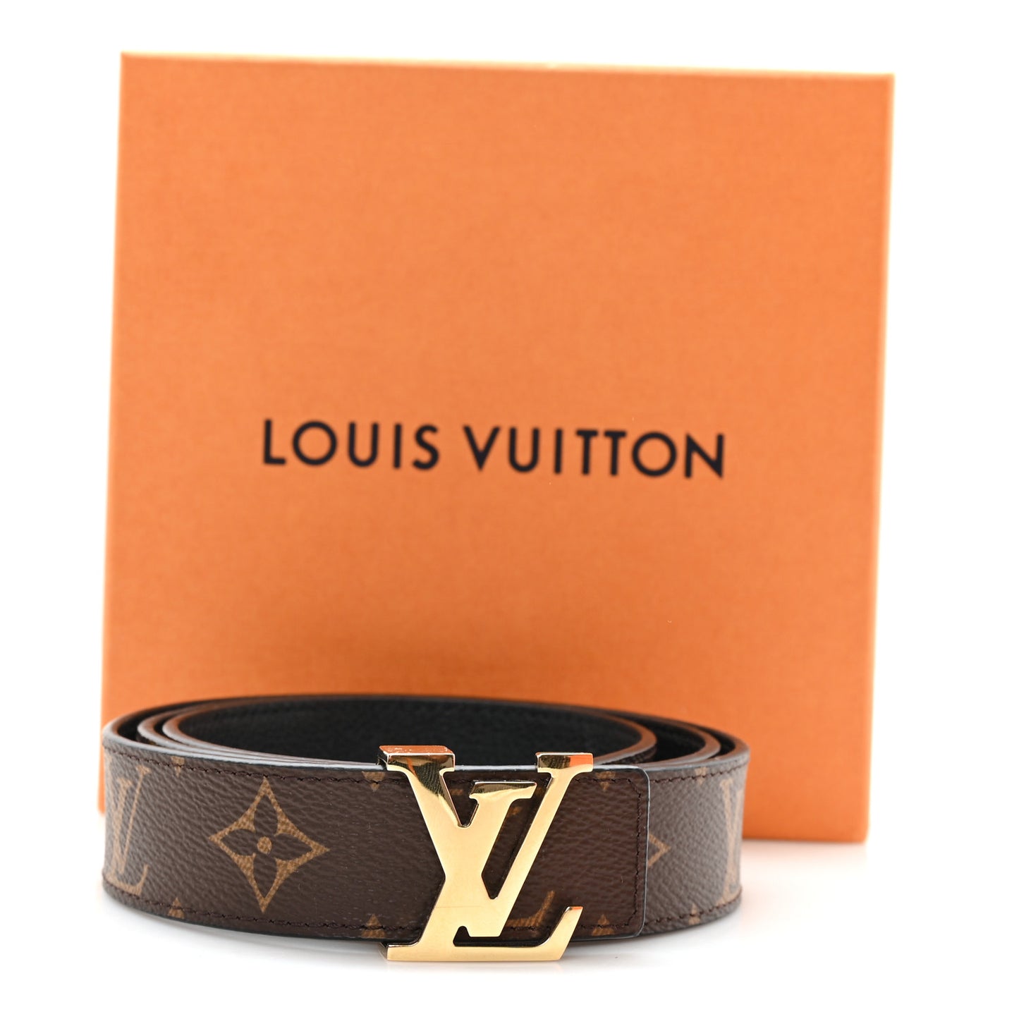 Calfskin Monogram 30mm LV Initiales Reversible Belt 90 36 Black
