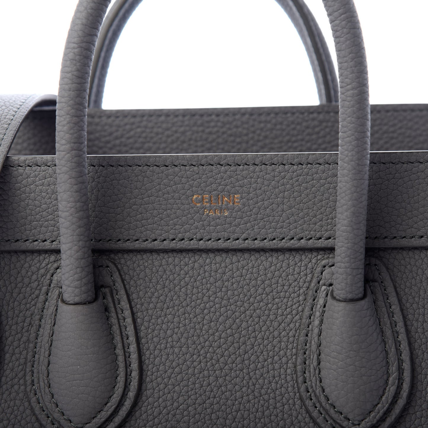 Drummed Calfskin Nano Luggage Kohl