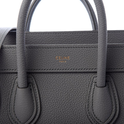Celine Drummed Calfskin Nano Luggage Kohl 10 of 11