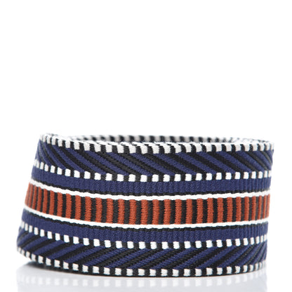 Hermes Toile Swift 50mm Sangle Cavale Shoulder Strap Bleu Encre Cuivre Black 2 of 4