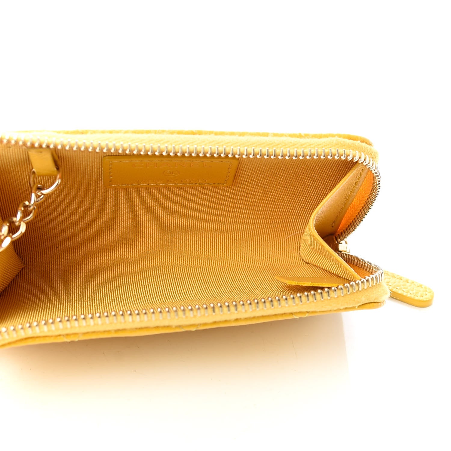 Chanel Caviar Quilted Key Holder Case Yellow 5 of 8