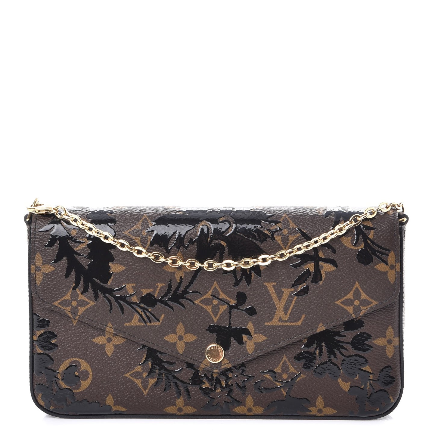 Monogram Blossom Pochette Felicie Chain Wallet Black