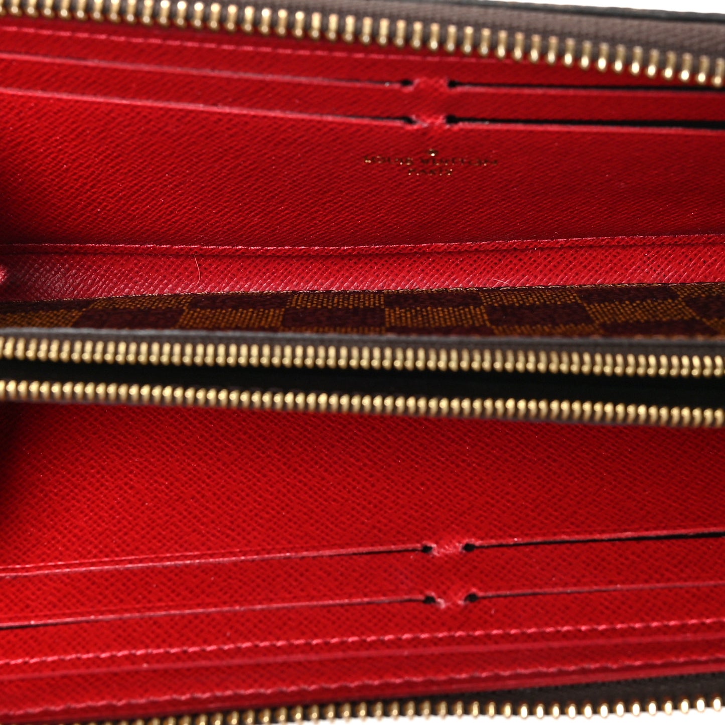 Damier Ebene Clemence Wallet Cherry